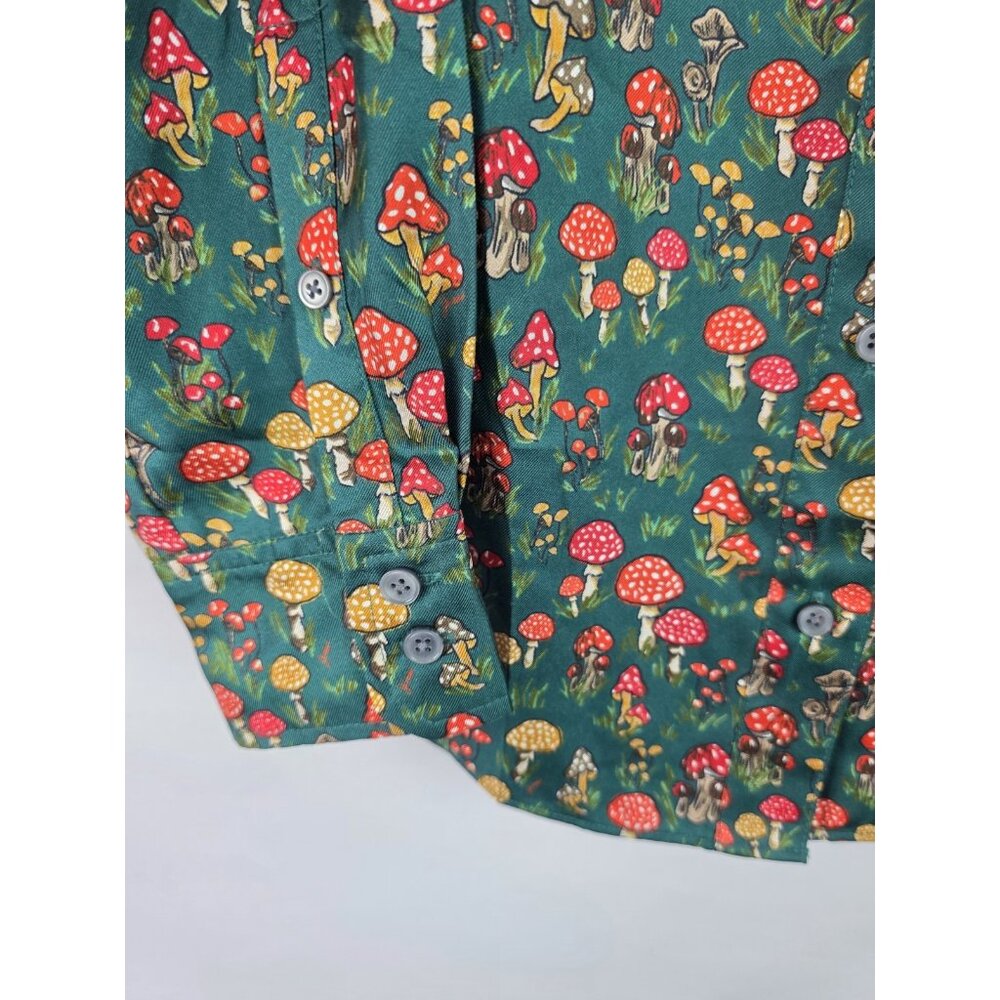 J.Crew Collection Women's Shirt Size XXS Green Mushroom Silk Long Sleeve Blouse - Picture 8 of 12